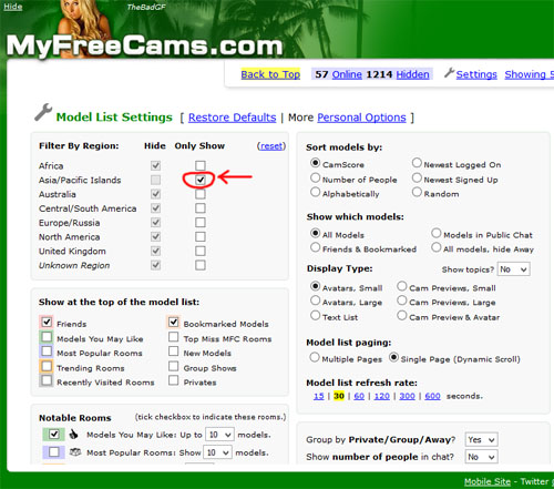 How to find Asian women on Myfreecams.com