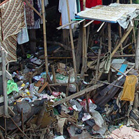filthy slum in Asia