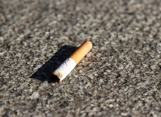 an old used cigarette butt