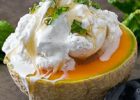 cream covered melon