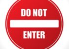 red and white do not enter sign