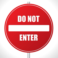 red and white do not enter sign
