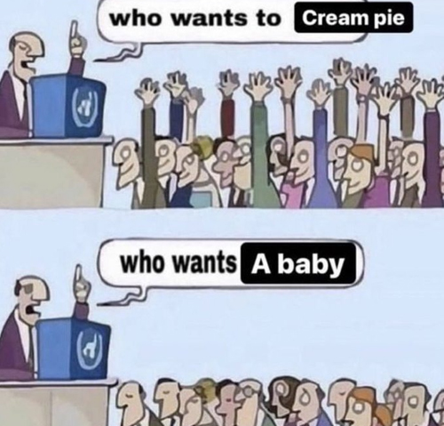a crowd who want creampies